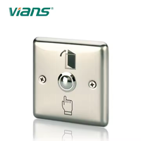 VIANS TK-904 DC12V 3A 1NO1NC 86*86mm Bouton de sortie en acier inoxydable IP40 à visser, interrupteur à bouton-poussoir, 1 000 000 utilisations électriques