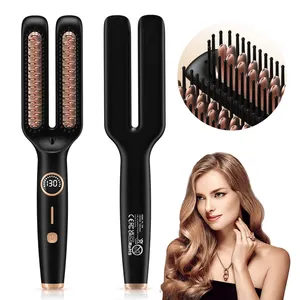 Resuxi 306 Straightening Brush One-step Heated Straightener Flat Iron for Smooth Anti Frizz Hair Electric Brush Straightener