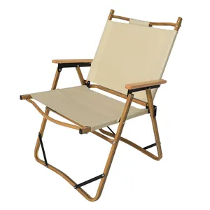 Camping Wood Chair Wholesale Beach Accessories Each Chair Aluminium Wood Foldable Beach Chair