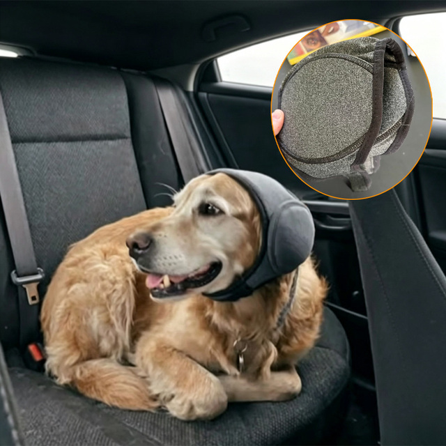 Breathable Soft Dog Ear Muffs Noise Reduction Calming Anti-Anxiety Elastic Snug Fit Pet Ear Protection Snood Hood Wrap for Dogs