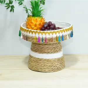 2024 Fruit Basket Home Fruit Snack Woven Basket Home Decoration Handmade Fruit Basket