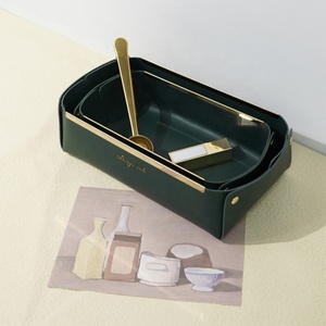 Custom Logo PU Leather <b>Storage</b> Baskets Multipurpose Home Decorative Organizer with Detachable Functional Design Rectangle Shape - Product Image 4