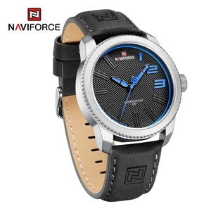Montre NAVIFORCE 9202 originale pour homme, montre-bracelet étanche, cuir véritable, vente flash, montre à quartz. - Product Image 4