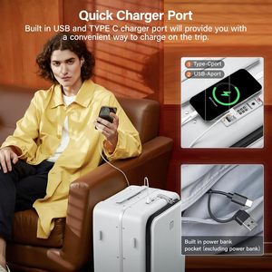 <span class=keywords><strong>Valise</strong></span> à roulettes Hanke, nouvelle arrivée, avec port de charge USB, <span class=keywords><strong>valise</strong></span> élégante pour les voyages, <span class=keywords><strong>valise</strong></span> rigide, sacs de voyage - Product Image 3