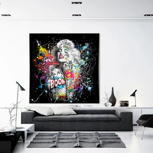 Quadros artísticos para decoração de casa, poster artístico de rua grafite marilyn monroe sexy goddess wall art posteres, inspirativo, pintura de tela