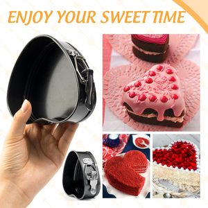 Sartén con forma de corazón, Mini molde antiadherente para pasteles de acero al carbono, molde para hornear de hojalata queso, pan, bandeja de gelatina - Product Image 5