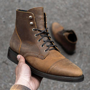 Nouvelles bottes de <span class=keywords><strong>moto</strong></span> montantes rétro de style américain pour hommes, en PU artificiel, idéales pour le commerce transfrontalier. - Product Image 1