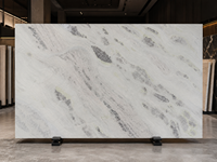 Dalles de marbre blanc bleu clair pour vanités de salle de bain sur mesure, plans de travail d'îlots de cuisine, revêtements de sol d'hôtels, buffets et baignoires autoportantes