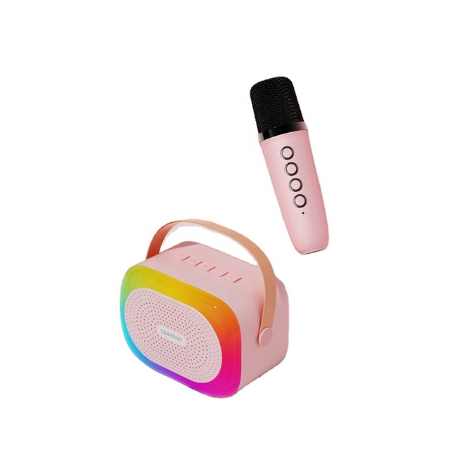 RGB LED Light Omni-Directional Karaoke Machine Audio Magic Systems Player Box USB Subwoofer for Kids' Party Music Activities