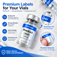 Étiquettes pour flacons en rouleau 3ml 5ml 10ml PET BOPP autocollantes imprimées imperméables pour emballages pharmaceutiques