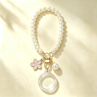 Porte-clés de luxe en perles avec insert porte-photo 36 mm, cadre photo en acrylique, breloques DIY en gros, cadeau pour mariage et fête