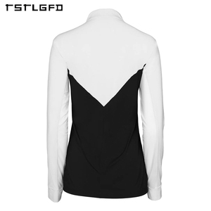 Camiseta de Manga Corta Casual Clásica para Montar a Caballo, con Bloques de Color, para Mujer, Verano, Algodón Orgánico Ecológico - Product Image 5