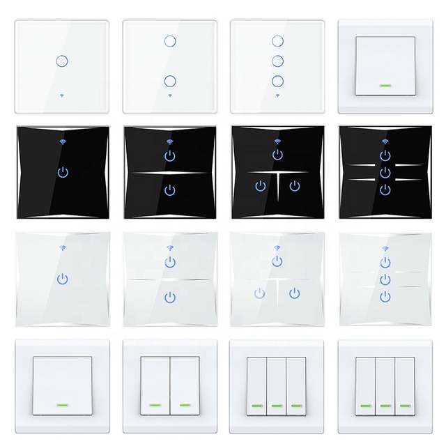 Eu/UK Standard Wifi Tuya Zigbee Homekit Smart Switch Wireless APP Touch Glass Panel Wall Smart Switch 1/2/3 Gang Smart Switch