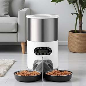 Distributeur automatique de nourriture pour animaux de compagnie 4,5 L avec affichage LCD et fonction de charge, design moderne, plateau en acier inoxydable 304 pour petits animaux - Product Image 1
