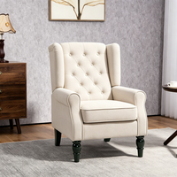 Fauteuil d'appoint capitonné pour salon avec dossier capitonné à boutons, vente en gros