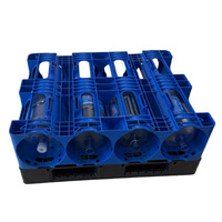 Palette pour bouteilles d'eau de 5 gallons, 16 positions, grande capacité, HDPE, robuste, entrée à quatre voies, empilable pour chariot élévateur, vente en gros, export en vrac