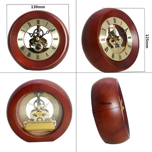 5 Inch Wine Red Maple Birch Table <strong>Clock</strong> Skeleton <strong>Clock</strong> Insert Desk <strong>Clock</strong> <strong>Battery</strong> Power Supply Suitable for Living Room - Product Image 6