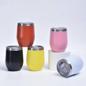 Gobelet à vin isotherme QX promotionnel 12oz en acier inoxydable à double paroi, revêtement poudré écologique, avec couvercle 304, idéal pour cadeau, utilisation extérieure, chaud/froid - Product Image 2