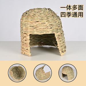 Cama para Mascotas Hecha a Mano, Tejida, Resistente a Mordeduras, de Hierba de Montaña, 28x26, Rectangular, con Patrón Sólido - Product Image 5