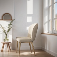 Chaise de salle à manger en cuir simple et luxueuse pour hôtel
