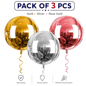 Vente flash : ballon rond en aluminium 4D gonflable, écologique et durable, pour mariage, anniversaire d'enfants, fête de Noël - Product Image 5