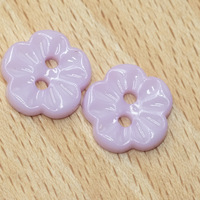 Kancing Resin Bunga Multiwarna 2 Lubang Poles 3D Lima Kelopak Pengikat Jahit 12mm 15mm untuk Kemeja Wanita Pakaian
