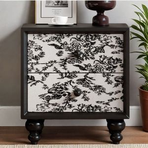 45X40X48CM 꽃 블랙 현대 거실 침실 목재 보관 캐비닛 간단한 작은 가슴 옆 티 테이블 Dropshipping DDP - Product Image 1