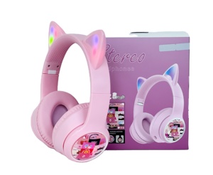 Casque sans fil avec lumière LED, oreilles <span class=keywords><strong>de</strong></span> <span class=keywords><strong>chat</strong></span> mignonnes, SP-250426-1, vente <span class=keywords><strong>chaude</strong></span>, écouteurs sans fil, prise en charge <span class=keywords><strong>de</strong></span> la carte TF, casque <span class=keywords><strong>de</strong></span> jeu - Product Image 1