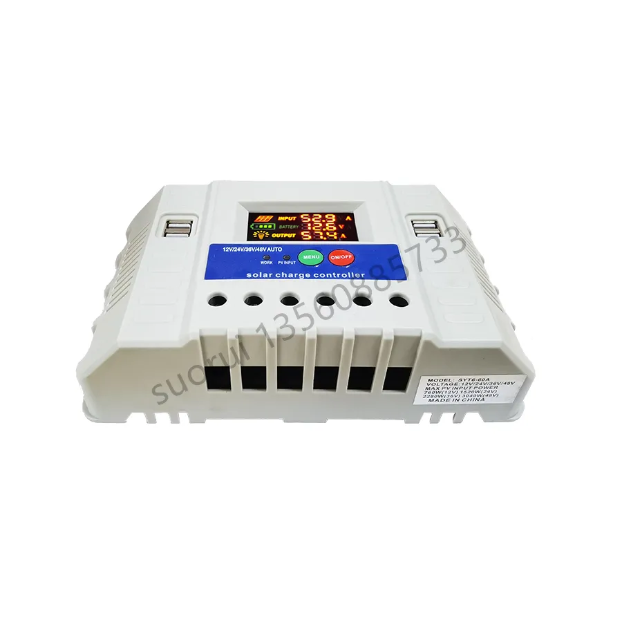 YONGFA SYT6-60A 12V/24V/36V/48V contrôleur solaire automatique 60a 4 USB