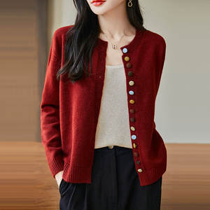 2025 factory direct sales new long-sleeved sweater fashion knitted <b>cardigan</b> women's <b>coat</b> - Product Image 1