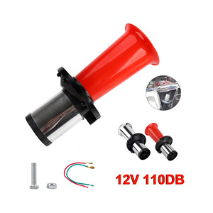 แตรรถยนต์ 12V 110dB แบบท่อเดี่ยว เสียงดัง สีแดงโครเมียม สำหรับรถยนต์ รถบรรทุก ปรับปรุงเพิ่มประสิทธิภาพ - Product Image 1