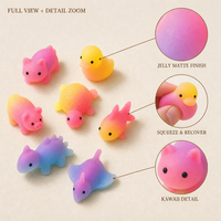Jouet anti-stress Kawaii en TPR souple et mignon, animal Mochi dégradé, pour enfants, adolescents, adultes, sac de fête, cadeau d'anniversaire