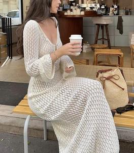 <span class=keywords><strong>Robe</strong></span> de plage en tricot d'été, vêtements de plage sexy, <span class=keywords><strong>robe</strong></span> longue tricotée à la main, <span class=keywords><strong>maillot</strong></span> de bain, couverture de plage en maille tricotée pour femmes - Product Image 4