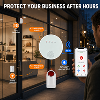 Système de sécurité domestique Tuya Smart Life App, détecteur d'eau, détecteur de mouvement PIR, alarme sonore WiFi 5 GHz, télécommande, ABS