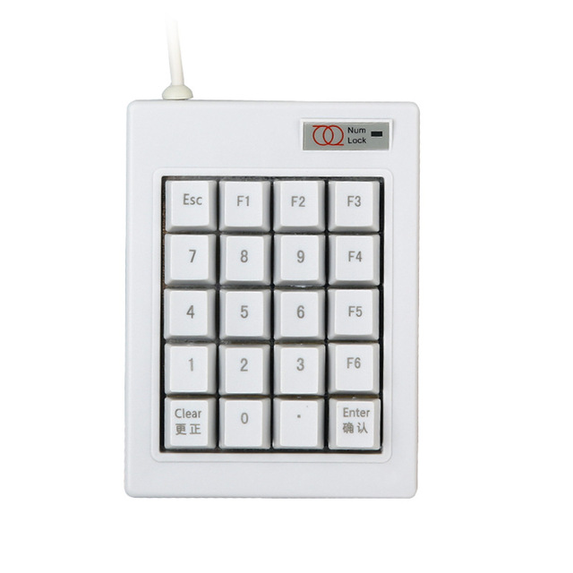 Mechanical Plastic Numeric Keypad 20 Keys Wired USB Capacitive Password Keyboard New Desktop CE/FCC Certified Finance Accounting