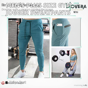 <b>Men's</b> Plus Size Lightweight Casual Mid Waist Gym Sweatpants Jogger <b>Pants</b> OEM Service Nylon/Cotton Embroidery - Product Image 2