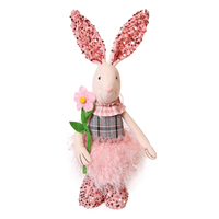 Poupée Lapin en Peluche à Oreilles Longues de 35cm, Décoration de Pâques