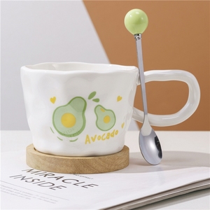 Hot Sale Fruits Strawberry Printing 400Ml Personalised Porcelain Mug <b>Ceramic</b> Milk Mugs Breakfast <b>Cups</b> for Kid - Product Image 1