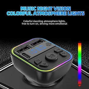 Hot Sale G39 Car Fm Transmitter Mp3 Player With Dual Usb Type-C Charging Colorful LED Lighting Modulator Multimedia Player