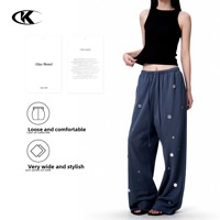 YOFA Maßgeschneiderte Herren-Sweatpants aus 100% Baumwolle mit Metallnieten-Dekor, Weitem Bein, Amerikanischem Stil, Locker Geschnitten, mit Kordelzug, OEM ODM