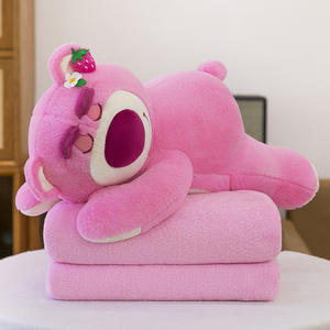 Due-in-uno multifunzionale cuscino per pisolino cartone animato orso aria condizionata coperta trapunta diretta della fabbrica all'ingrosso per bambola straniera - Product Image 6