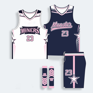 篮球球衣批发定制篮球服速干数码印花100%涤纶透气球衣套装 - Product Image 1