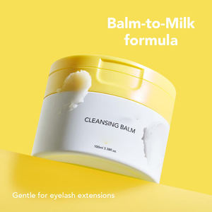 Baume nettoyant pour le visage végan de marque privée <span class=keywords><strong>démaquillant</strong></span> sans danger pour les extensions de cils pour un maquillage imperméable qui se transforme en <span class=keywords><strong>lait</strong></span> huileux - Product Image 5