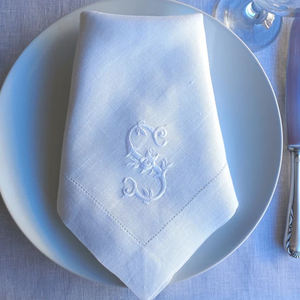 <span class=keywords><strong>Serviette</strong></span> en lin 100% <span class=keywords><strong>de</strong></span> haute qualité avec broderie initiale Serviettes <span class=keywords><strong>de</strong></span> <span class=keywords><strong>mariage</strong></span> personnalisées Forme carrée Utilisation domestique Couture <span class=keywords><strong>de</strong></span> passepoil - Product Image 4