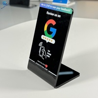 Soporte de mesa NFC acrílico personalizado Pantalla de código QR para Google Review restaurante menú redes sociales