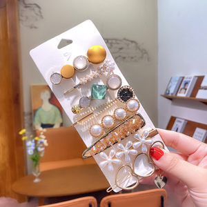 Vente en Gros Divers Styles Mode Coréenne Perles Épingles à Cheveux Cœur Barrettes en Strass Barrette <span class=keywords><strong>Cristal</strong></span> Set Accessoire Pour Femme - Product Image 4