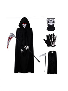 Cape d'Halloween pour cosplay, Robe noire de sorcier Mangatoire, Cape de vampire pour fête, Cape de Dernier Juge - Product Image 6