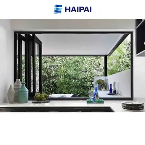 High Quality Hurricane-Proof Folding Screen Windows Multiple Hollow Glass For Kitchen