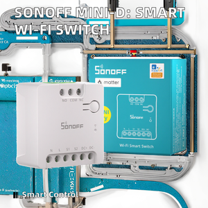 Interrupteur intelligent Wi-Fi MINI-<span class=keywords><strong>D</strong></span> Dry, certifié Matter, à contact sec pour le contrôle des portes de garage, compatible <span class=keywords><strong>Alexa</strong></span> - Product Image 2