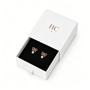 Luxury Special <b>Paper</b> Jewelry Drawer <b>Box</b> Elegant Ribbon Tab Stud Earring Case Custom Logo Foil Stamping Packaging Wholesale - Product Image 2